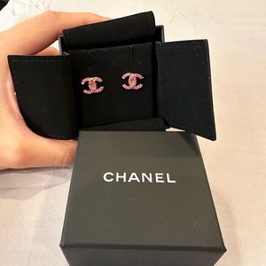 Chanel Valentine Limited CC gold/pink earrings